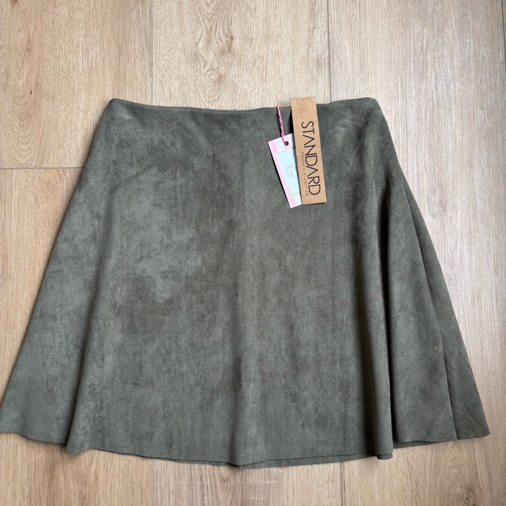 Olive Green Knit A-Line Skirt Size S Women